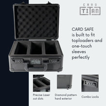 Load image into Gallery viewer, Card Safe 3 Row - Lockable Premium Trading Card Storage Case - Holds up to 345 Standard 35pt Top loaders - Sports Card Case with Laser Cut Foam Interior
